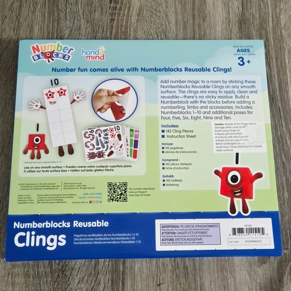 Numberblocks Reusable Clings Character Decals Math Learning Sheet Stickers